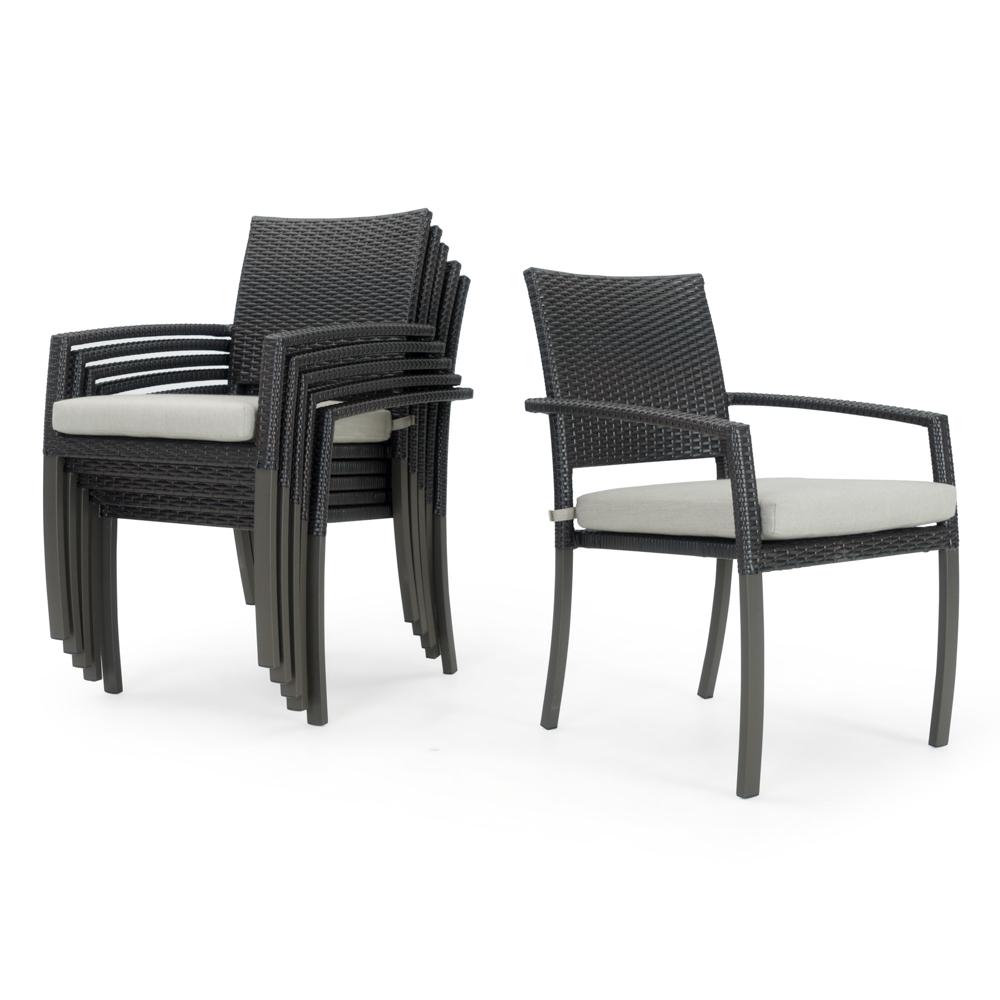 Portofino® Casual Set of 6 Sunbrella® Outdoor Dining Chairs - Dove